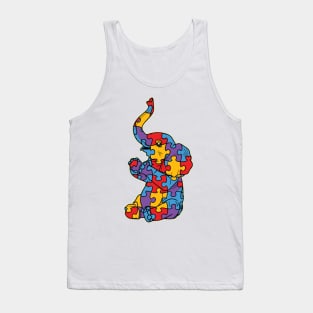 Autism Elephant Autistic Puzzle Pieces - ASD Support SPED Teacher Tank Top